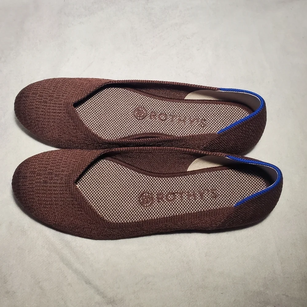 Rothy’s The Flat Women's Truffle Python Round Toe Ballet Brown Size 8